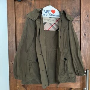 Burberry Hooded Raincoat Khaki
